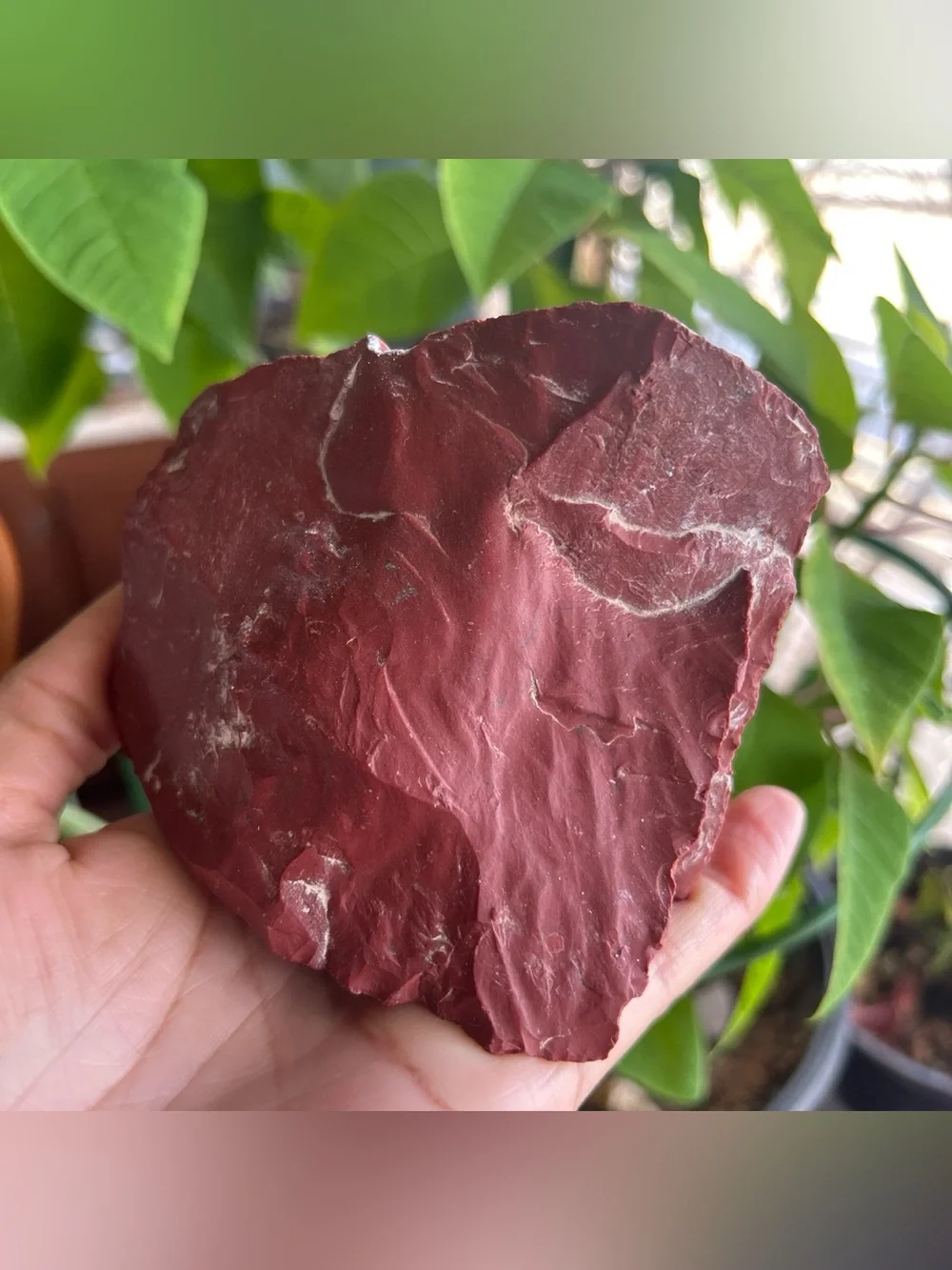 Red Jasper Stone- Deep Red Natural Stone Slice - Rustic Decorative Specimen